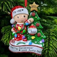 Baby Dressing Tree Personalised Christmas Tree Decoration