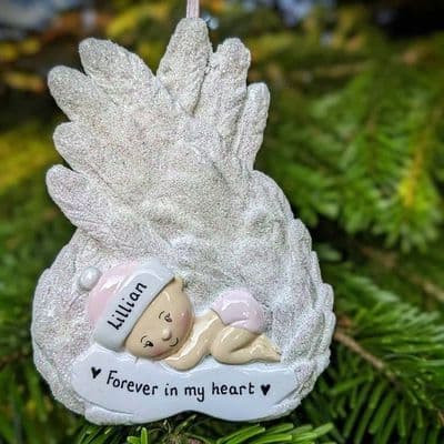 Baby Girl on Angel Wings - In Memory Memorial Keepsake