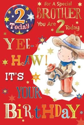 Badge Birthday Card - 2 Year Old Brother