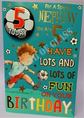 Badge Birthday Card - 5 Year Old Nephew