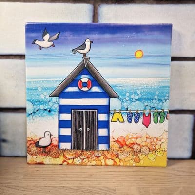 Beach Hut Ceramic Trivet By Jo Crafts