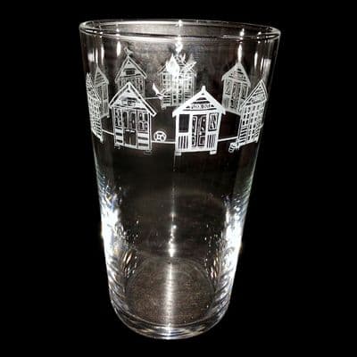 Beach Huts Theme Pint Glass 57cl