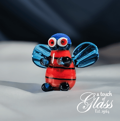 Bee Orange Glass Figurine