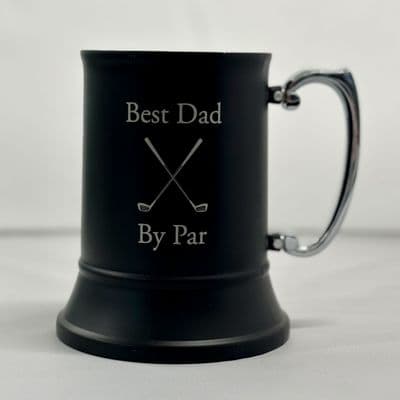 Best Dad By Par - Father's Day Golf Theme Black Steel Tankard