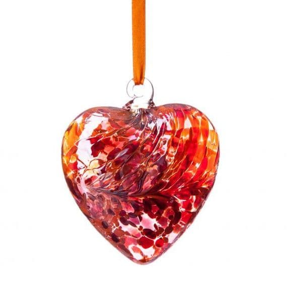 Birthstone Hanging Glass Heart - July - Amelia Art Glass