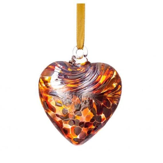 Birthstone Hanging Glass Heart - November - Amelia Art Glass