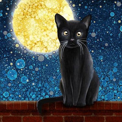 Black Cat Ceramic Coaster By Jo Crafts