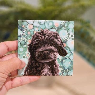 Black Cockerpoo Ceramic Coaster By Jo Crafts