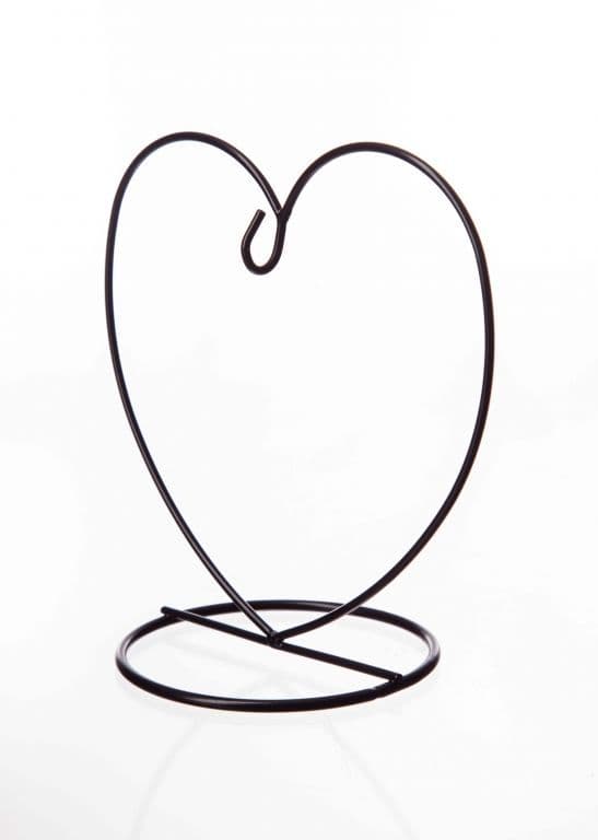 Black Heart Shaped Stand - Amelia Art Glass