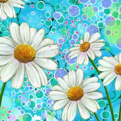 Blue Daisy Ceramic Trivet By Jo Crafts