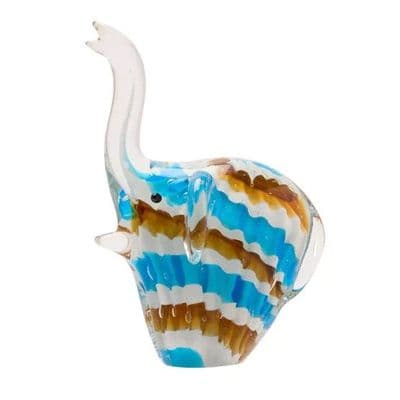 Blue Elephant Glass Ornament Objets d'Art