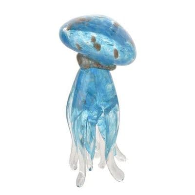 Blue Jellyfish Glass Ornament Objets d'Art