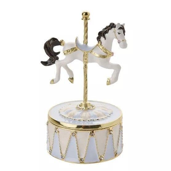 Blue Musical Carousel Treasured Trinket