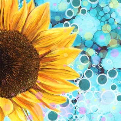 Blue Sunflower Ceramic Trivet By Jo Crafts