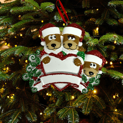 Brown Bear Family of 3 - Personalised