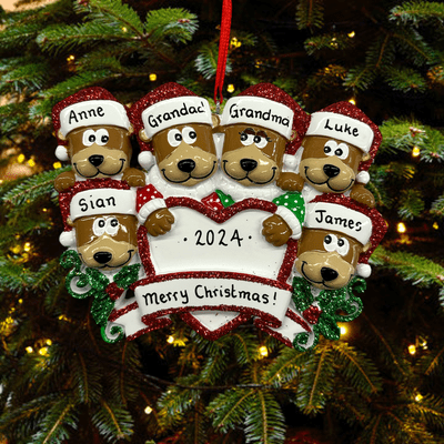 Brown Bear Family of 6 - Personalised