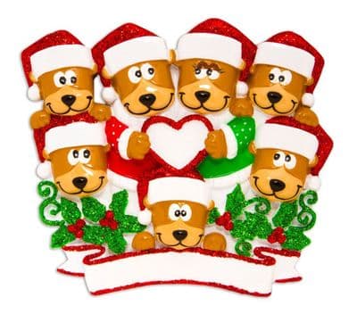 Brown Bear Family of 7 - Personalised