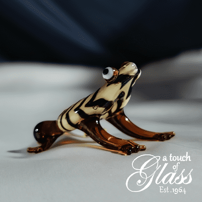 Brown Frog Glass Figurine