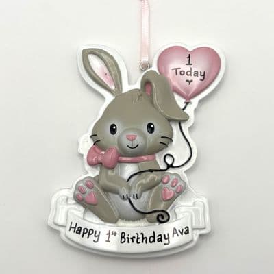 Bunny Rabbit - Personalised Hanging Decoration