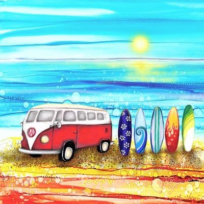 By The Sea Campervan Ceramic Coaster By Jo Crafts