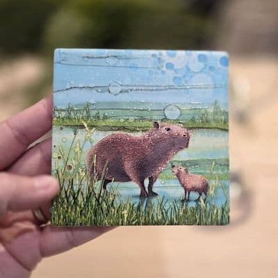 Capybara Ceramic Coaster By Jo Crafts