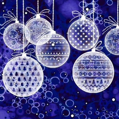 Christmas Purple Baubles Ceramic Coaster By Jo Crafts