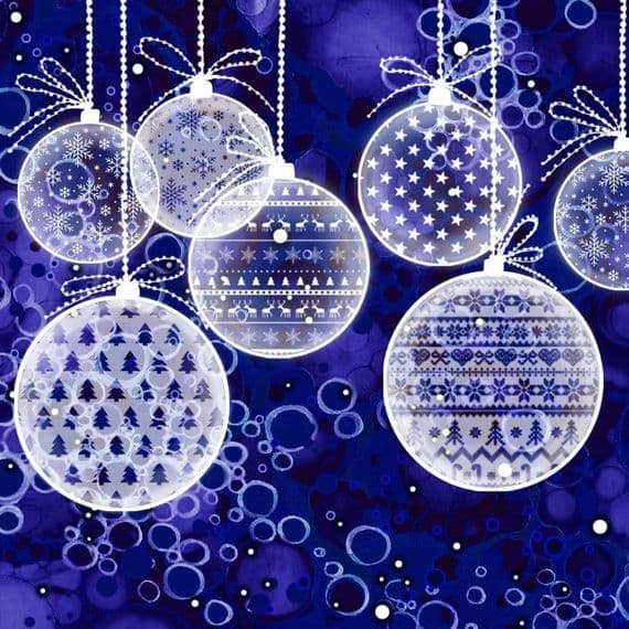 Christmas Purple Baubles Ceramic Coaster By Jo Crafts