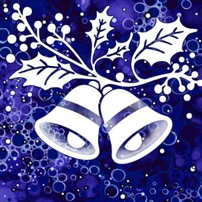 Christmas Purple Bells Ceramic Coaster By Jo Crafts