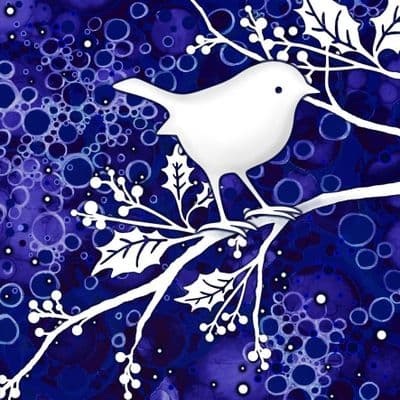 Christmas Purple Robin Ceramic Coaster By Jo Crafts