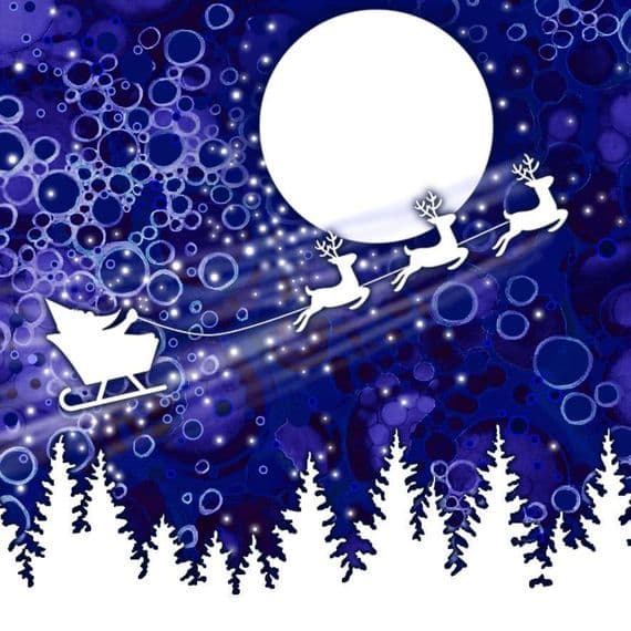 Christmas Purple Santa Ceramic Coaster By Jo Crafts