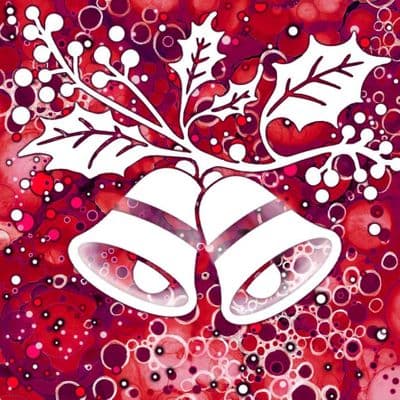 Christmas Red Bells Ceramic Coaster By Jo Crafts