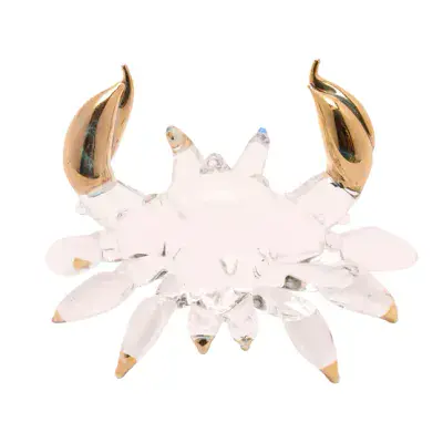 Clear & Gold Crab Miniature Ornament Objets d'Art