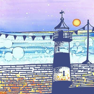 Coastal Retreat Lighthouse Ceramic Coaster By Jo Crafts