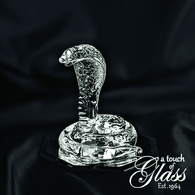 Cobra Clear Glass Figurine