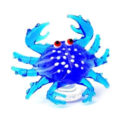 Crab (Blue) Miniature Glass Ornament Objets d'Art