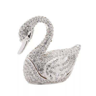 Crystal Swan Treasured Trinket Box