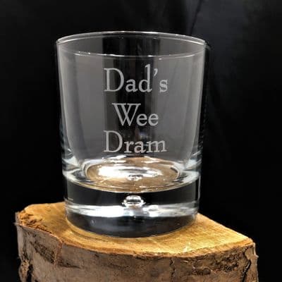 Dad's Wee Dram Engraved Whiskey Glass
