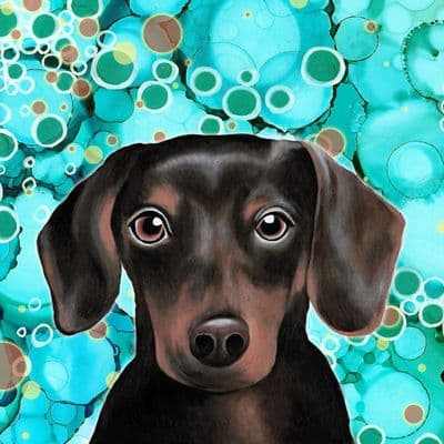 Daschund Ceramic Coaster By Jo Crafts