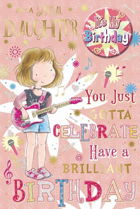 Daughter Birthday Card Badge Card - Candy Club - Greetings Cards