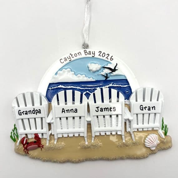 Deck Chair 4 - Personalised Hanging Decoration