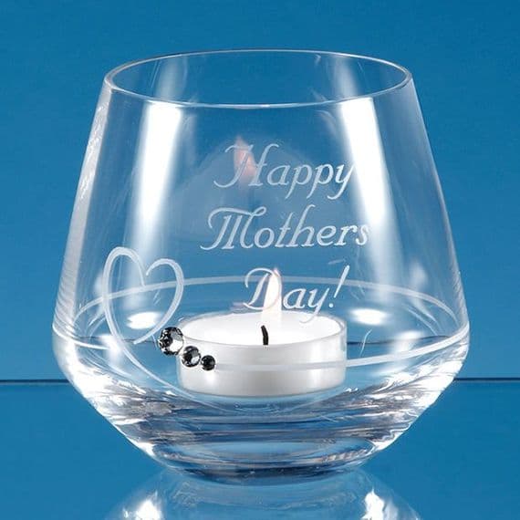 Diamante Petit Tealight Holder with Heart Cutting
