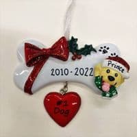 Personalised Dog Bone Christmas Tree Decoration 2022 Bauble Hanging Ornament Keepsake #1 Dog
