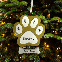 Dog Paw Best Dog Black Christmas Tree Decoration