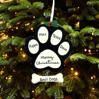 Dog Paw Best Dog Brown Christmas Tree Decoration
