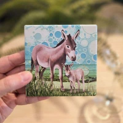 Donkey Ceramic Coaster By Jo Crafts