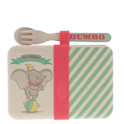 Dumbo Disney Bamboo Snack Box with Cutlery Set