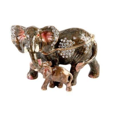Elephant and Calf Treasured Trinket Box