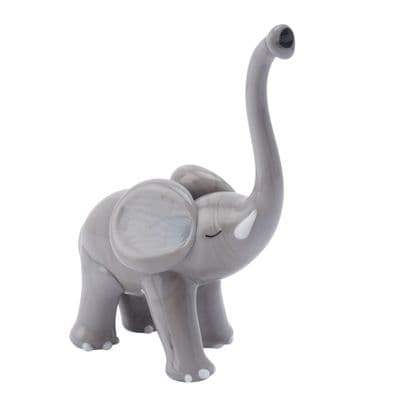 Elephant Grey Glass Figurine