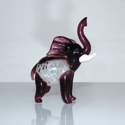 Elephant (Purple) Miniature Glass Ornament