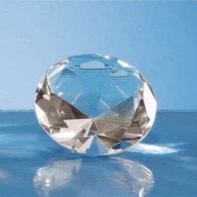 Engraved 60mm Clear Crystal Diamond Paperweight